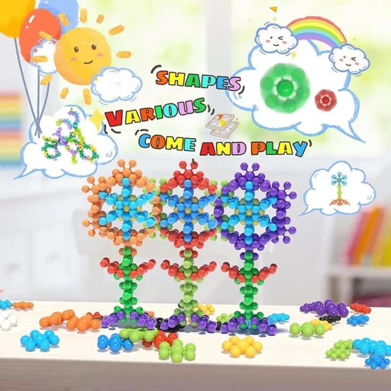 Snowflake Interlocking Building Blocks for Creative Play