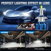 XSTORM H7 LED headlight bulbs demonstrating perfect lighting effects in a car lens.