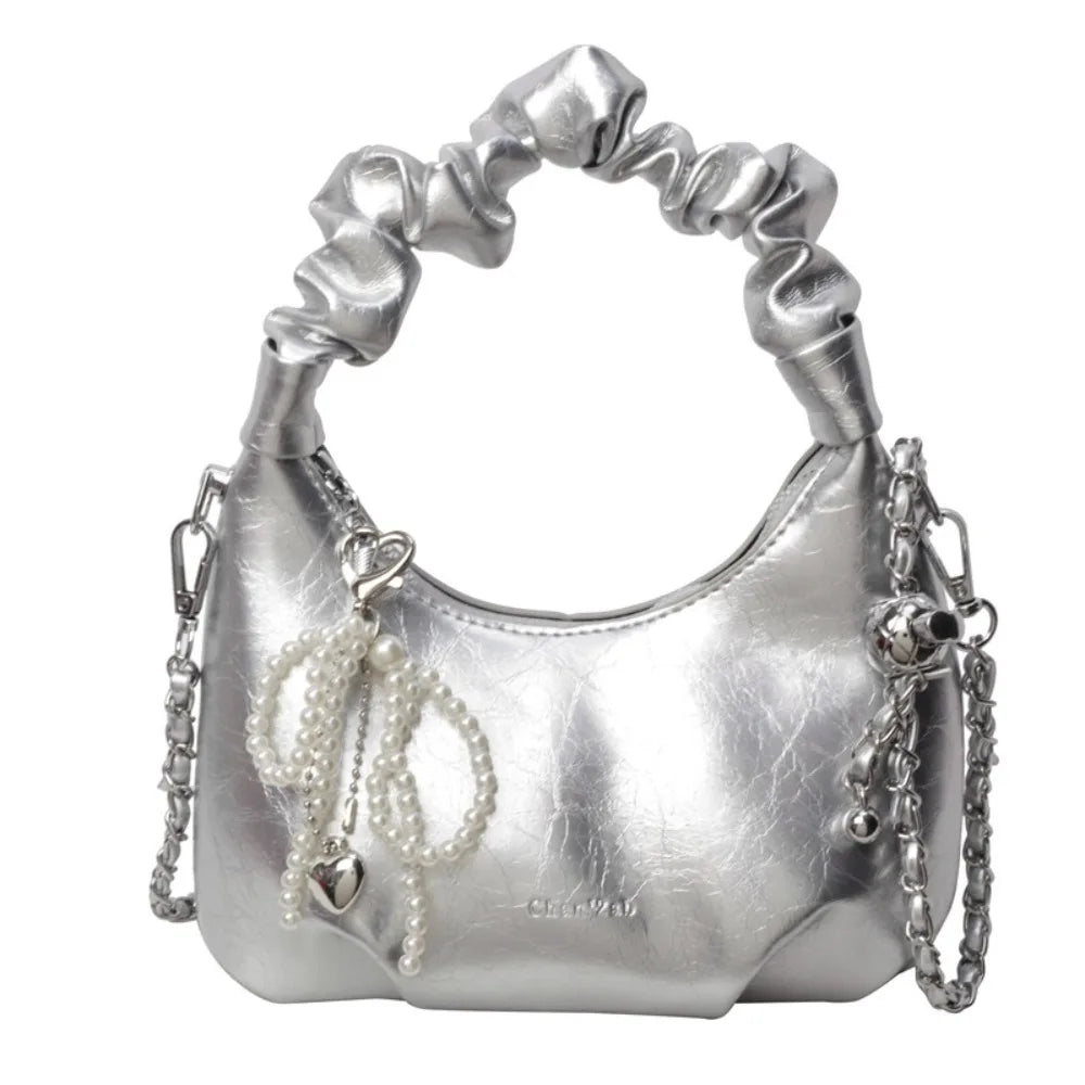 Crystal Bowknot Evening Clutch with Chain Strap