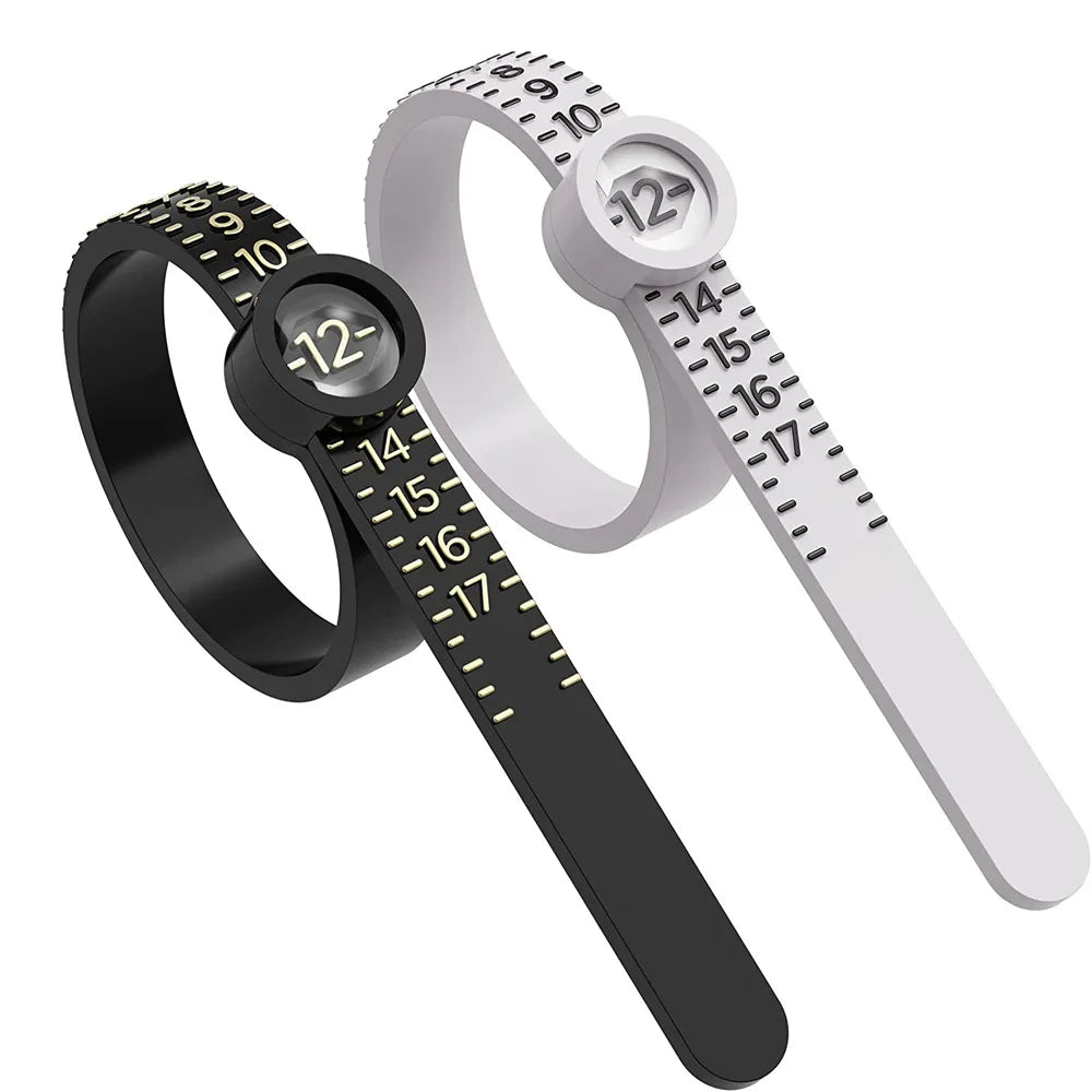 Ring Sizing Gauge with Magnifying Glass – Measure Finger Size at Home
