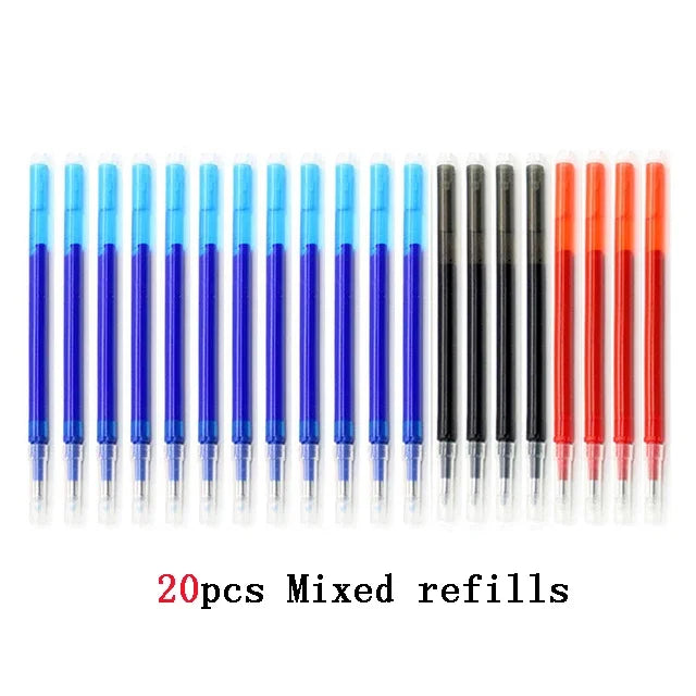 Erasable Gel Pen Refill Set - 0.5mm Tip (Blue, Black, Red)