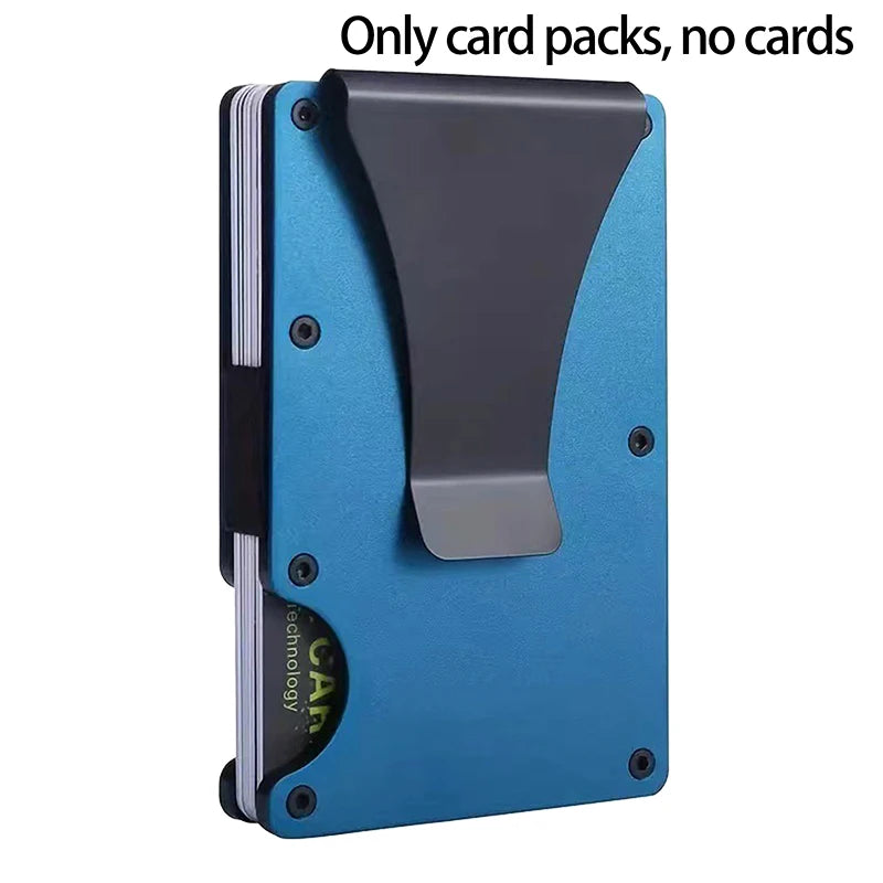 Portefeuille RFID en aluminium fin avec attache-monnaie