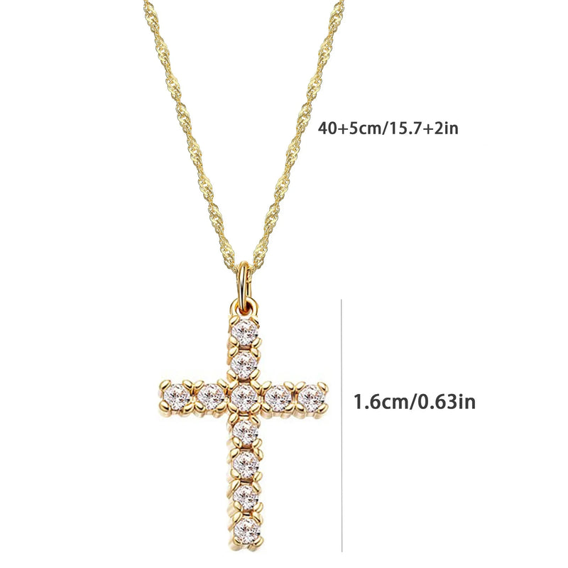 18K Gold-Plated Stainless Steel Cross Necklace