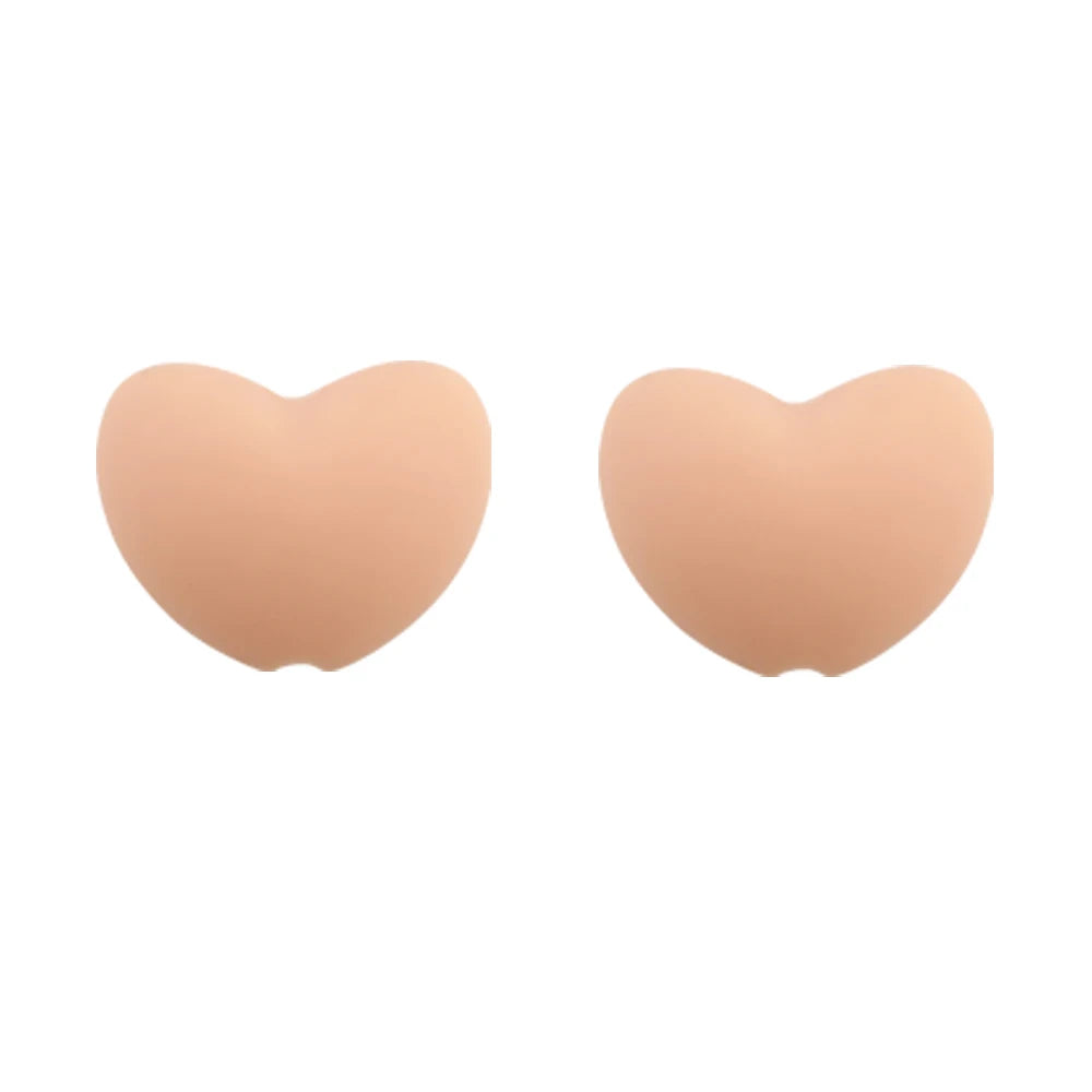 A pair of light pink silicone heart beads for DIY jewelry making