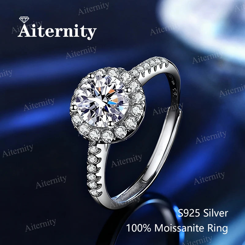 D-Color Moissanite Solitaire Ring in 925 Sterling Silver