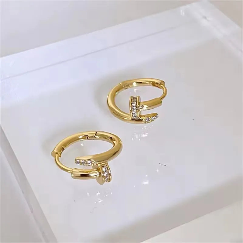 Minimalist Crystal Hoop Earrings