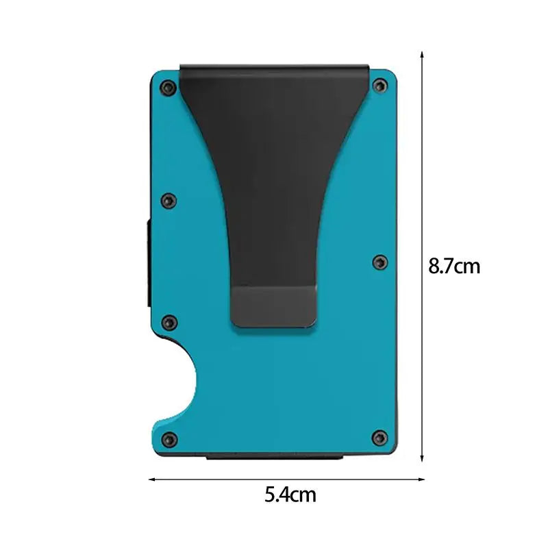 Portefeuille RFID en aluminium fin avec attache-monnaie