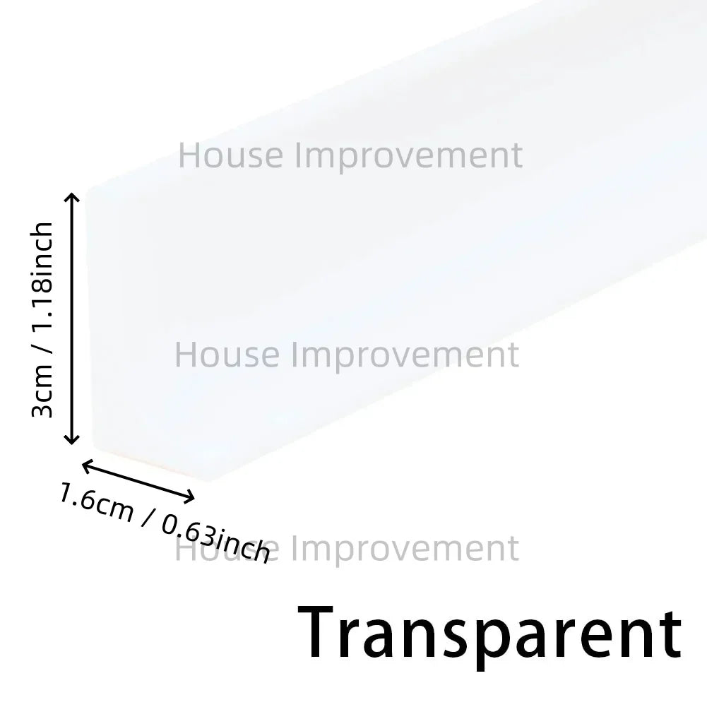 Transparent flexible silicone shower threshold water dam for bathroom dry-wet separation