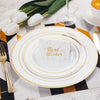 Elegant White Plastic Plates with Gold Rim
