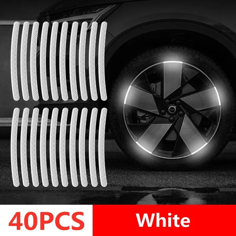 Multicolor Reflective Wheel Hub Stickers for Cars and Motorcycles
