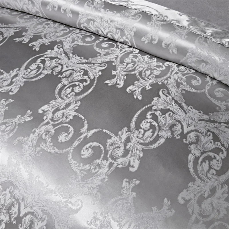 Silver Royal Luxury Duvet Cover Set with Pillowcases
