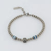 Natural Stone & Stainless Steel Beaded Bracelet