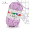 Purple soft T-shirt yarn skein used for crochet and knitting projects