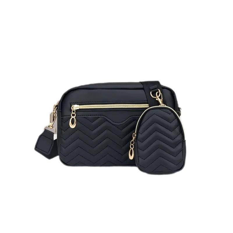 Quilted Crossbody Bag with Detachable Mini Pouch
