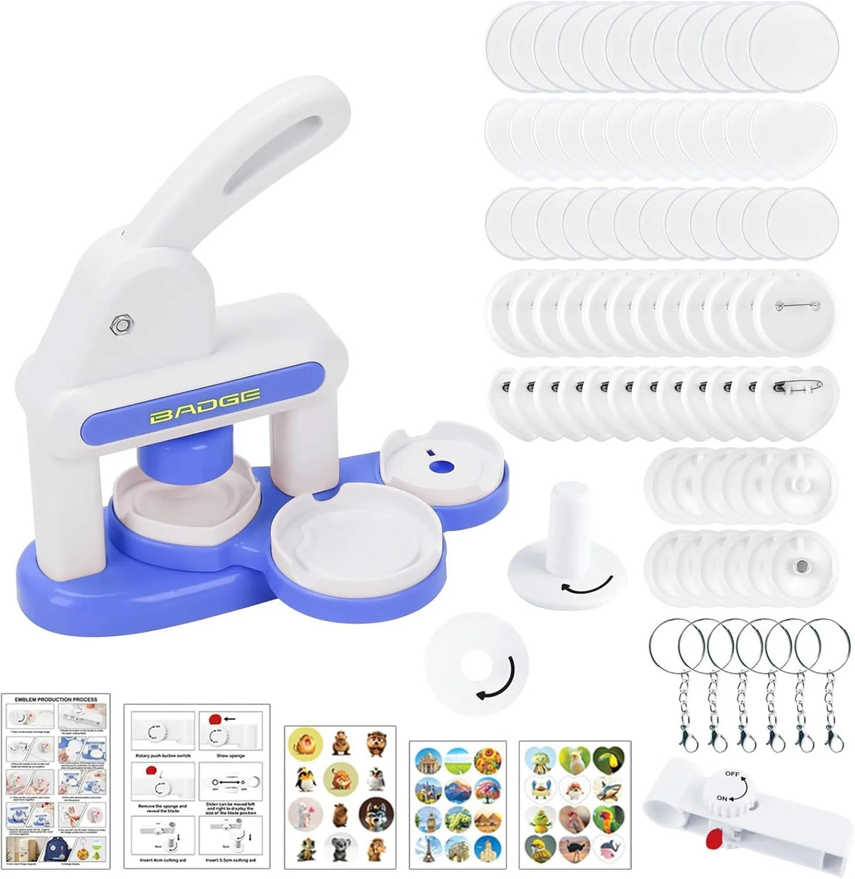 DIY Pin Badge Maker Kit for Kids with 48 Patterns