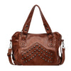 Rivet Punk Large Capacity Tote Bag with Adjustable Crossbody Strap