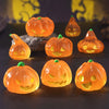 Glow-in-the-Dark Halloween Witch & Pumpkin Figurine Set