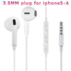 White 3.5MM plug for iPhone 5-6 earphones with mic and connector