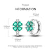 Four-Leaf Clover Hoop Earrings in Sterling Silver