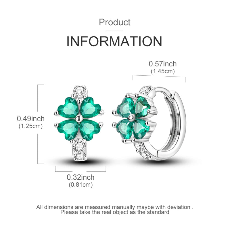 Four-Leaf Clover Hoop Earrings in Sterling Silver