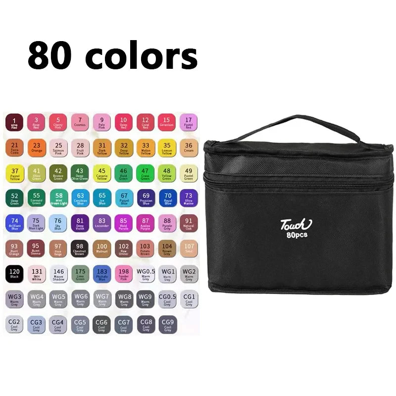 Double-Headed Art Marker Set for Drawing, Sketching & Manga