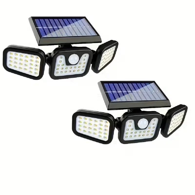 3-Head Solar Motion Sensor Security Light