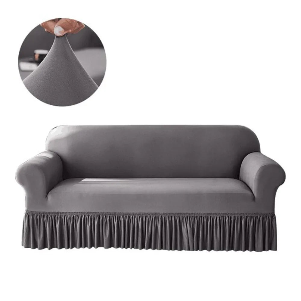 Stretch Sofa Slipcover with Skirted Edge