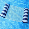 Striped Inflatable Lounge Chair with Net Backrest