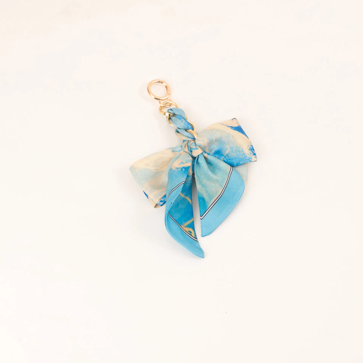 Chic Silk Bow Keychain with Ribbon Charm