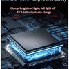 A close-up view of a blue LED light module mounted on a circuit board with glowing traces, set against a dark technological b