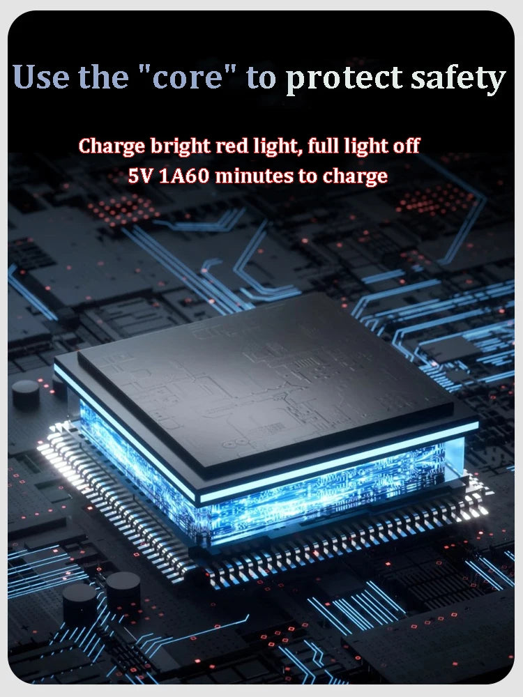 A close-up view of a blue LED light module mounted on a circuit board with glowing traces, set against a dark technological b