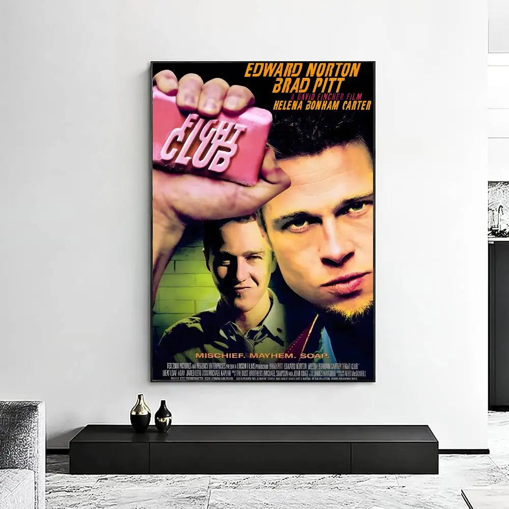 Poster for Fight Club featuring Brad Pitt and Helena Bonham Carter