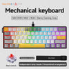 NACODEX NK61 mechanische Tastatur in Sternenabendgrau mit RGB-Beleuchtung und roten Schaltern