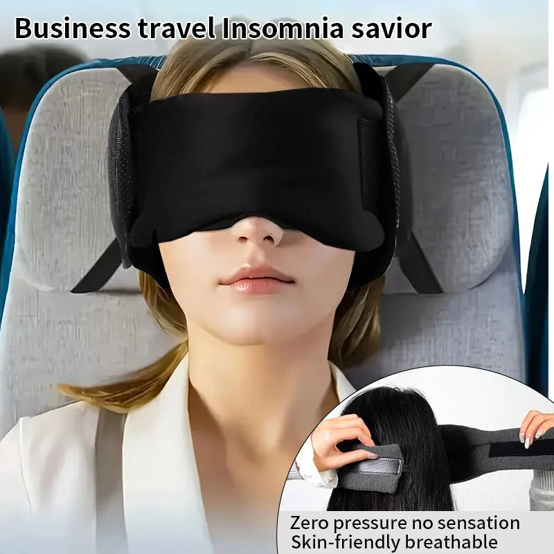 Almohada de viaje con antifaz integrado