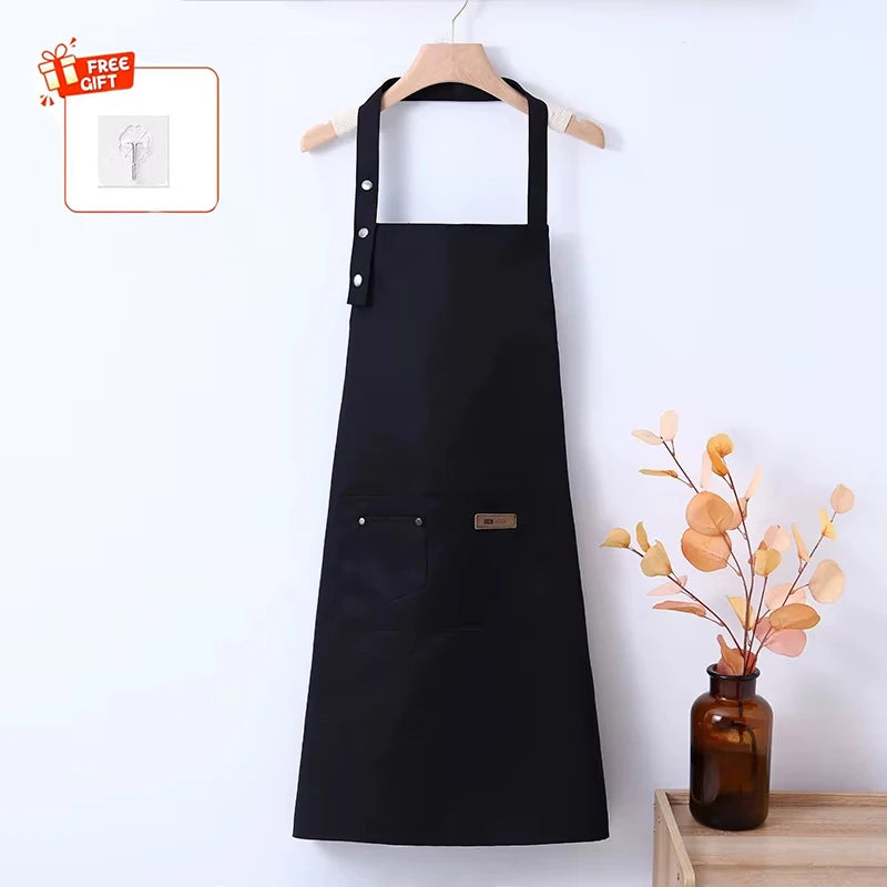 Stain-Resistant Kitchen Apron with Front Pocket