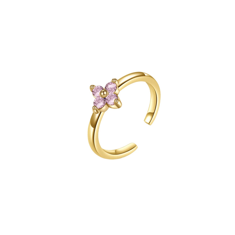 Gold-Plated Geometric Zircon Toe Ring