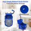 Blue empty bottom drain hands for free dirty water release and wastewater drain