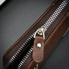 Men's Retro PU Leather Bifold Wallet with Zipper and Coin Pocket