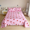 Red Floral Printed Flat Bed Sheet – Soft & Breathable