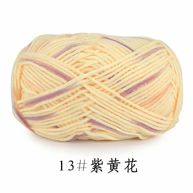 Section-Dyed Milk Cotton Yarn for Knitting and Crochet