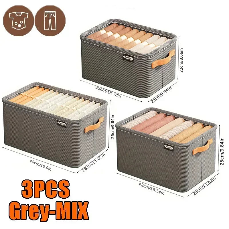 Grau-Mischgewebe-Kleiderschrank-Organizerbox mit mehreren Fächern zum Aufbewahren von Artikeln