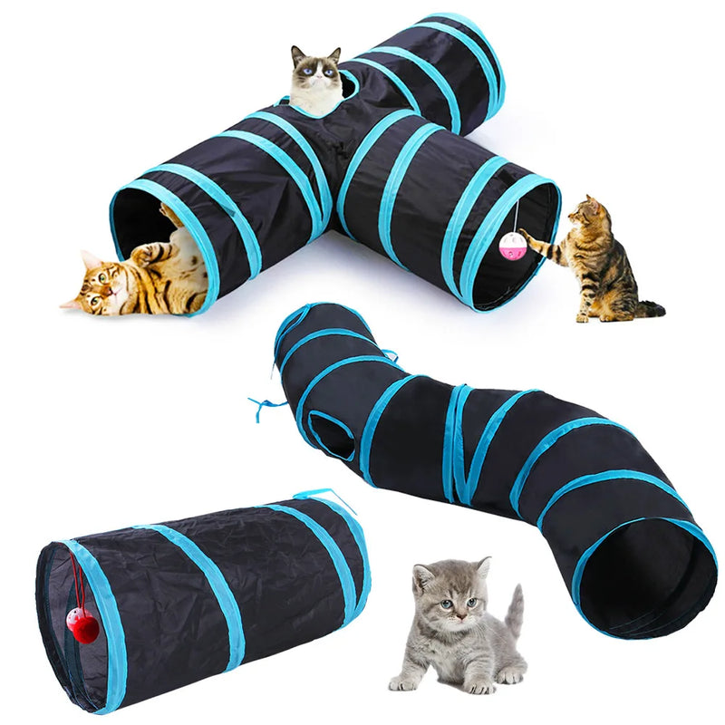 Foldable S-Shaped Cat Play Tunnel