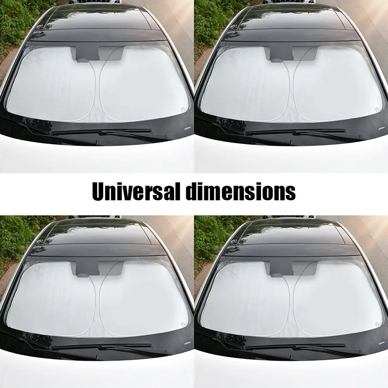 Titanium Silver Car Windshield Sunshade with Heat & Glare Protection