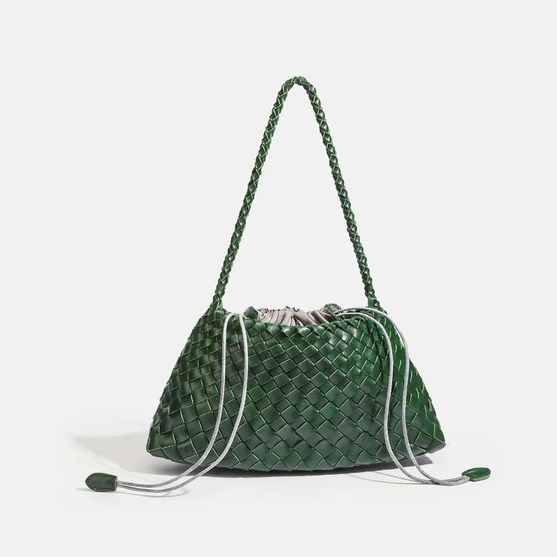 Handwoven Hobo Shoulder Bag with Large Inner Pocket
