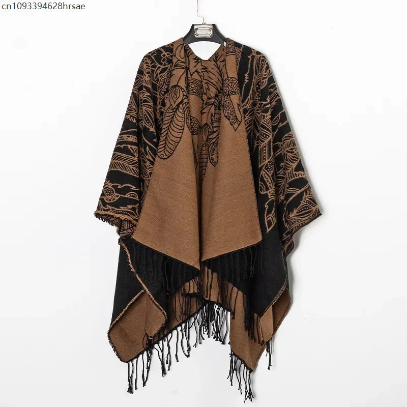 Men's Vintage Fringe Cape Coat
