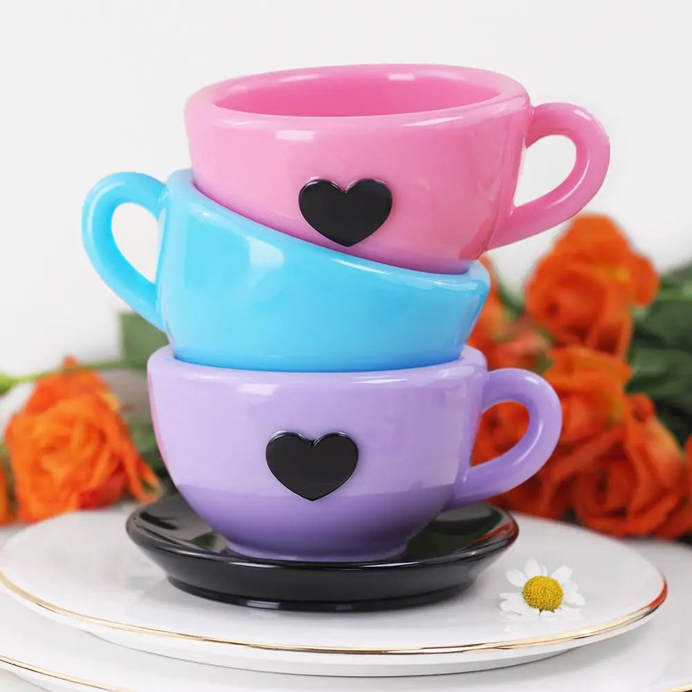 Heart-Shaped Teacup & Saucer Silicone Mold with Handle