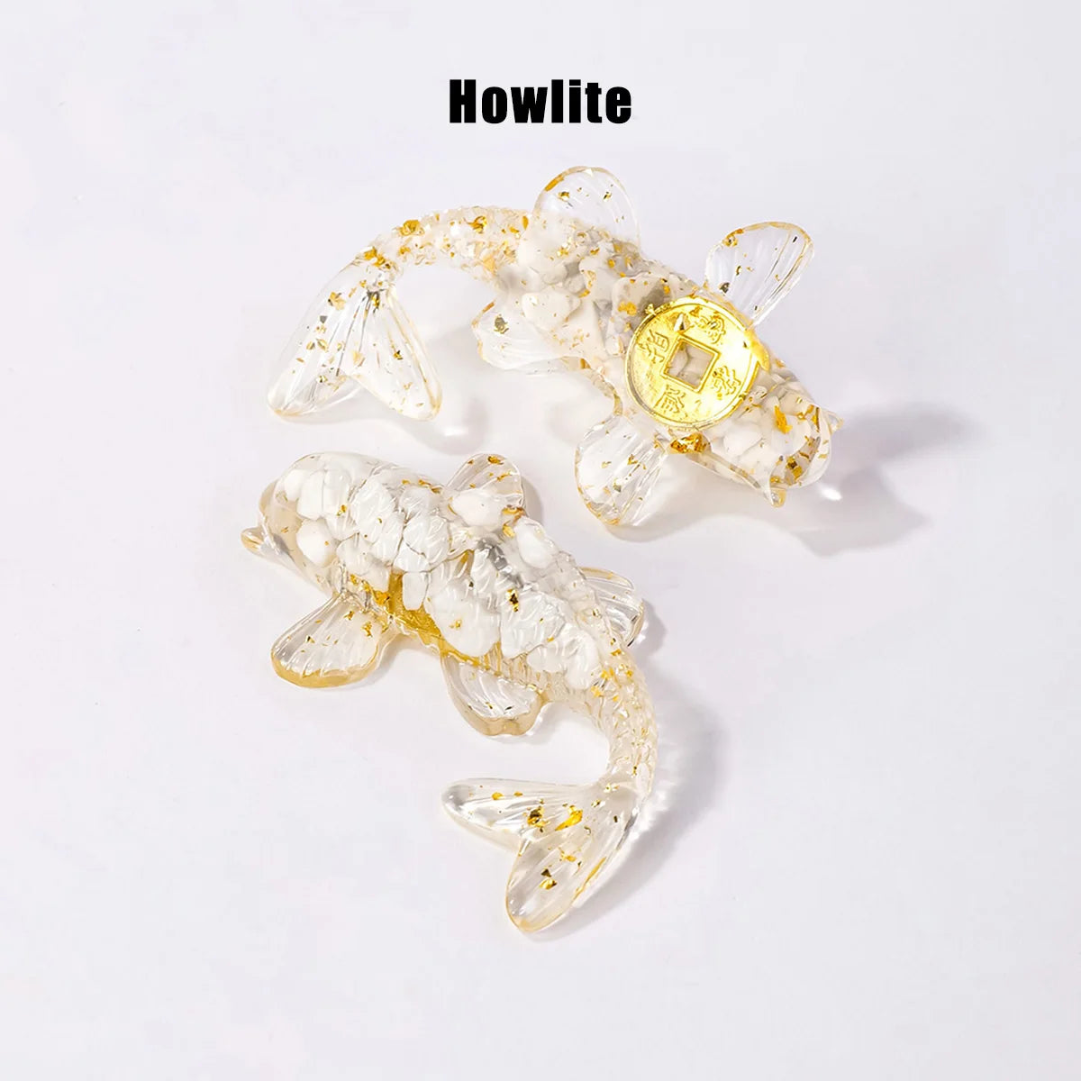 Natural Crystal Goldfish Figurine Feng Shui Decor
