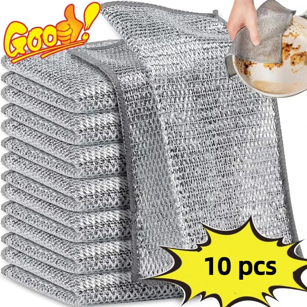 Double-Sided Steel Wire Cleaning Cloths for Kitchen