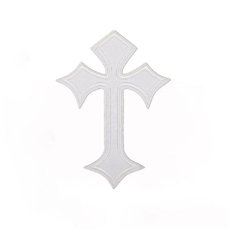 Embroidered Cross Patches with Iron-On Backing (Set of 10)