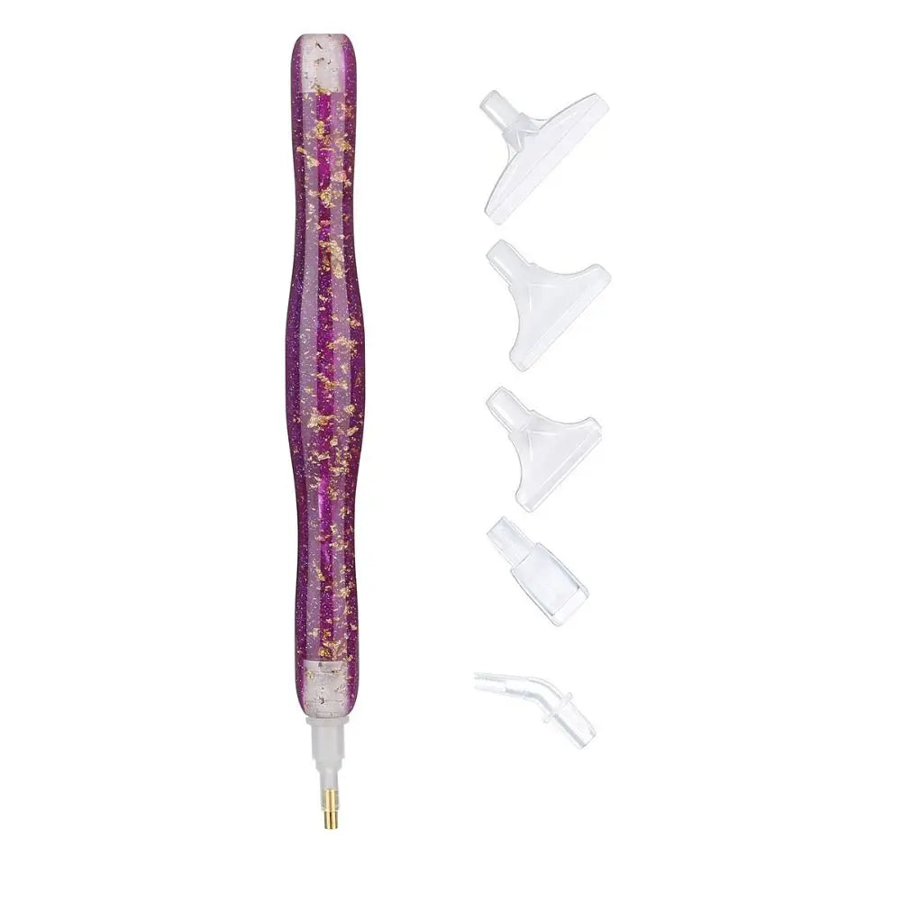Set zum Diamantmalen mit Rolle und Klebeband, gezeigt mit verschiedenen Spitzen.